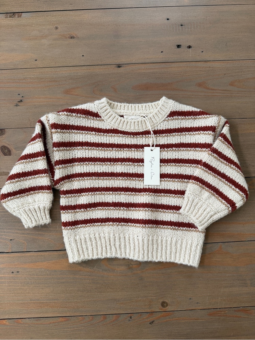 NWT Rylee + Cru Striped Crewneck Knit Sweater - 6-12 Months